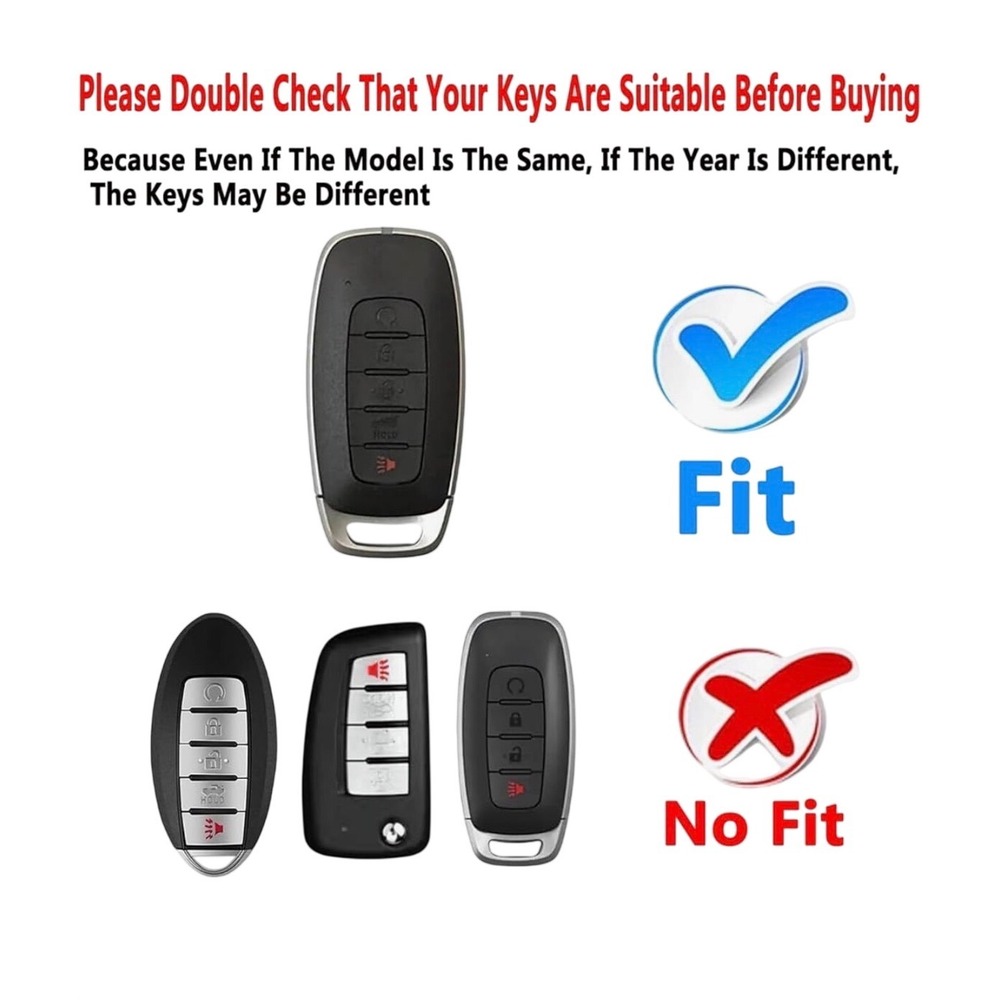 Blue Key Fob Cover Case for Nissan Pathfinder Rogue Kicks 5 Button Remote - Picture 2 of 9